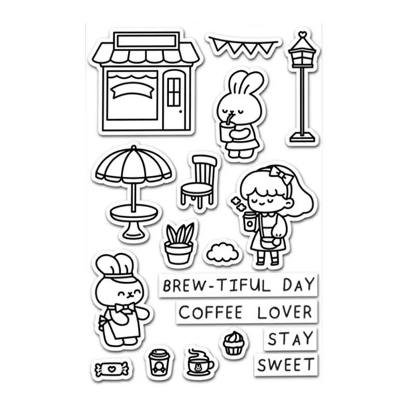 

Coffee day transparent clear stamp/coordinating die for DIY Scrapbooking/Card Making/Kids Christmas Fun Decoration Supplies