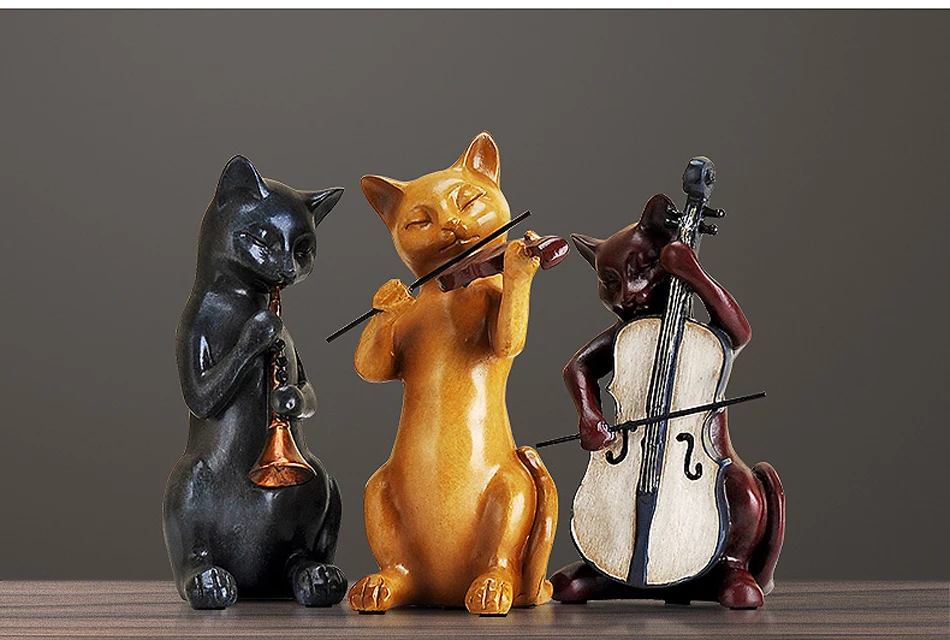 Американская креативная фигурка из смолы, три ленты для кошек, настольные миниатюрные ремесла для украшения дома, подарок для рукоделия