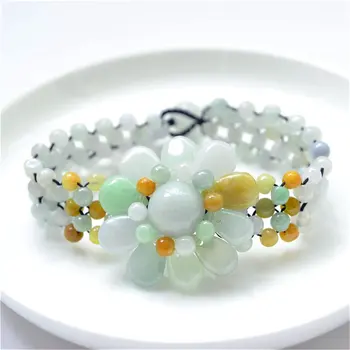 

Koraba Fine Jewelry Myanmar Flower AAA Jade Bead Bracelet Gifts Free Shipping