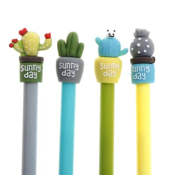 

2Pcs Cute Cactus Pen Advertising Gel Pen School Fashion Office Kawaii Supply Korean Stationery