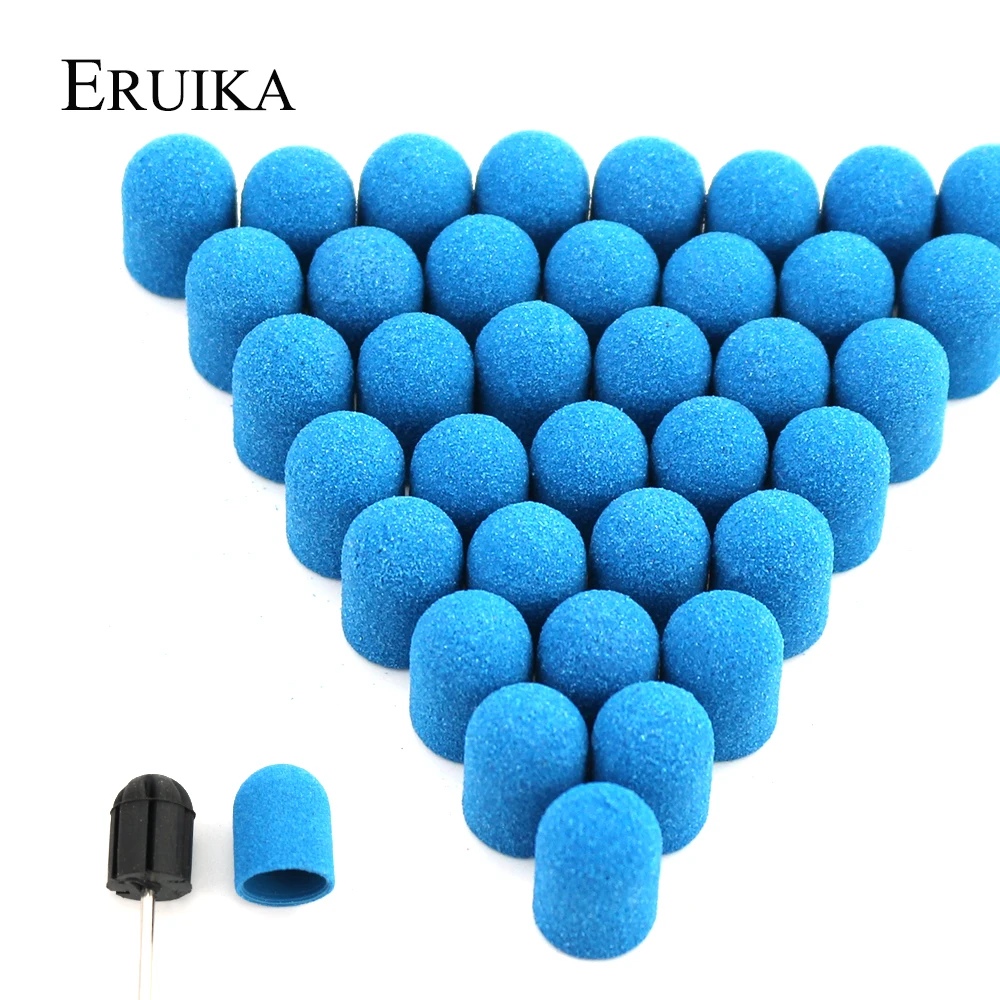 

20pcs 10*15 Sanding Bands Block Caps Blue Electric Manicure Nail File 80 120 180 Grits Foot Polishing Rotary Accessories