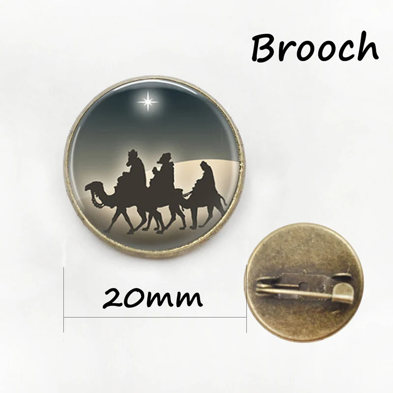 Three Wise Men Nativity Star Bethlehem jewelry New Year gift Vintage Christmas deer Christmas gift for friends brooches