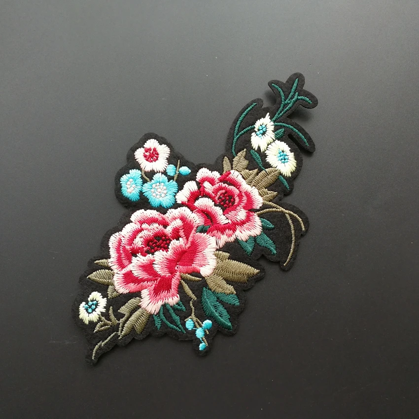 9*13.5cm patches for clothing Embroidered Iron On Patch flower patch