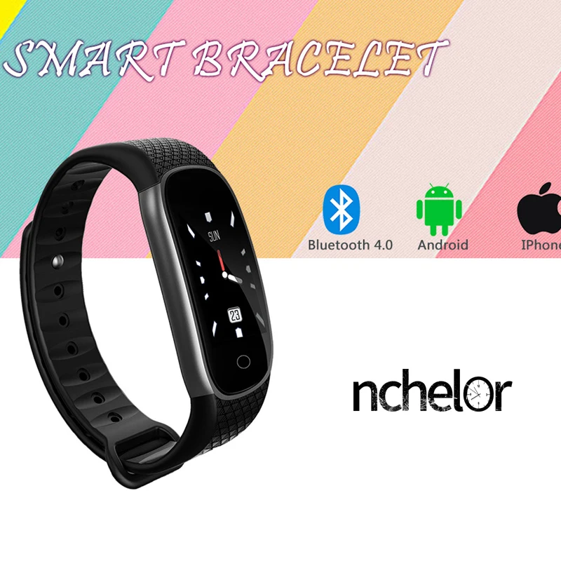 

Smart Bracelet Color Screen Blood Pressure Waterproof Fitness Tracker Heart Rate Monitor Push Message Smart Band for Android IOS