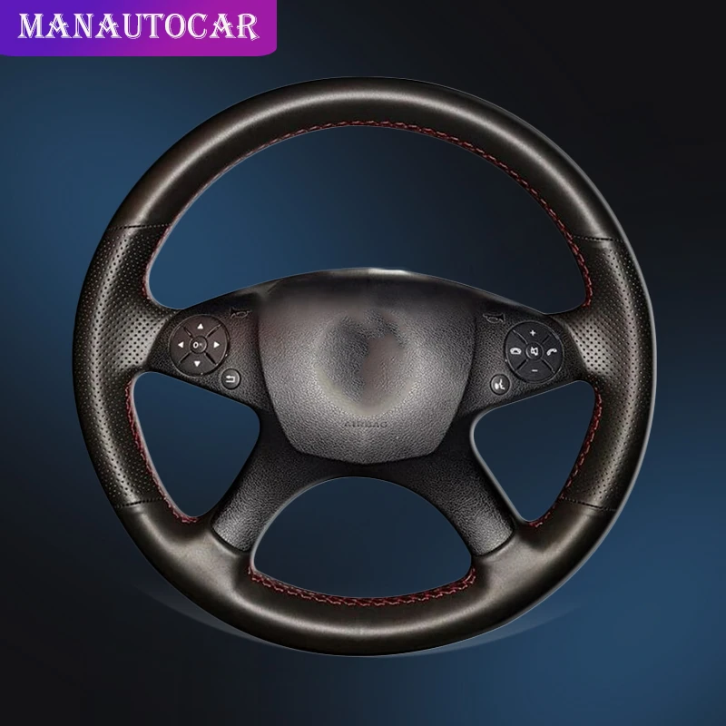 Автомобильная оплетка на руле для Mercedes Benz W204 C-Class 2007-2010 C280 C230 C180 C260 C200 C300 крышка автомобильного колеса