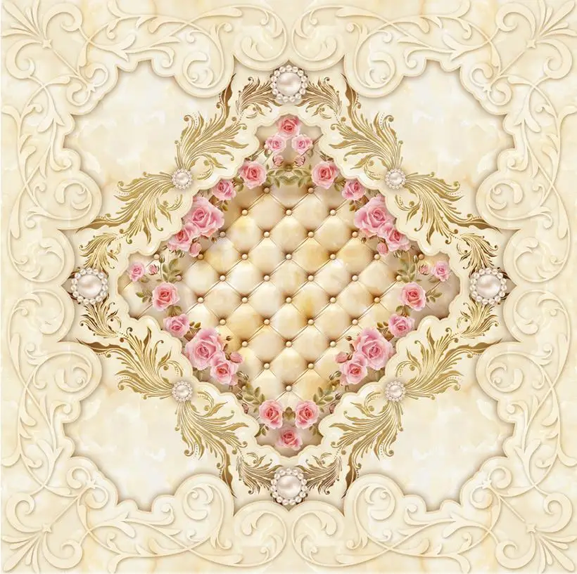 

Customize 3D flooring europea marble pattern wallpaper floor 3d murals non-slip wear non-slip 3d wear wallpaper