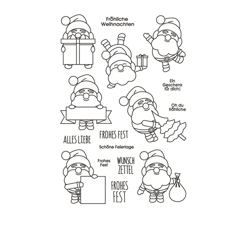 Прозрачный штамп Санта-Клауса для скрапбукинга/создания открыток