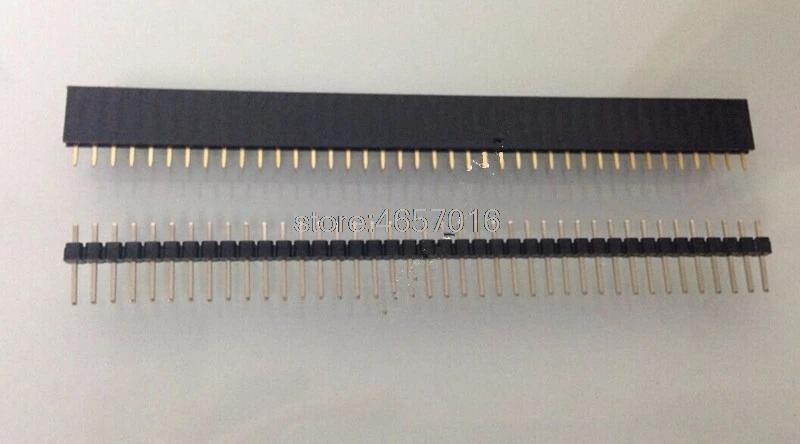 Free shipping 20PCS 2.54mm 1X40 40Pin Gold-plated Single Row Straight Male & Female Pin Header ROHS Free shipping