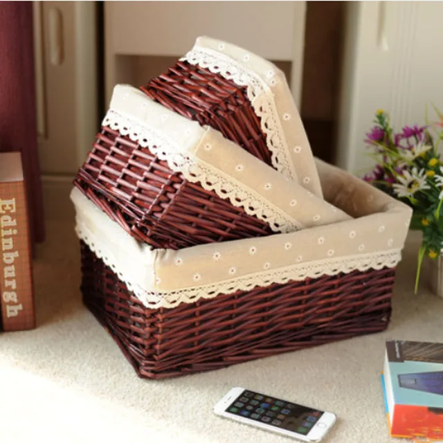 Aliexpress.com: Comprar Mimbre tejido de cesta cosmética caja de