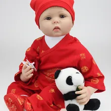 22 дюйм(ов) силикона Reborn Baby Куклы для Обувь для мальчиков Игрушечные лошадки безопасный хобби в реальной жизни Baby Куклы коричневый Средства ухода для век специальные Игрушечные лошадки