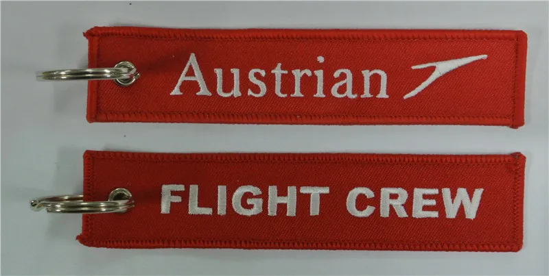 

Austrian Flight Crew Custom Logo Embroidery Fabric Keychain