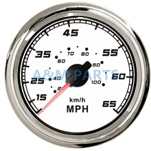 Лодка морской Скорость ometer Скорость датчик Сталь ободок 12 V/24 V 0-65MPH 100 KMH 85 мм