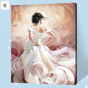 

Frameless DIY Digital Painting By Number Dressing Bride Acrylic Paint Abstract Modern Wall Art Canvas Painting For Home Deco