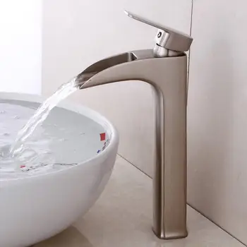

OUYASHI bathroom basin faucet single hande single hole modern waterfall cold and hot countertop waterfall water tap