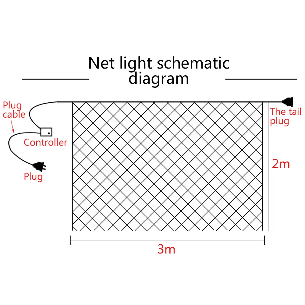 3x2 м светодиодный Звездное строка светильник рыболовная сетка легкая Водонепроницаемый рождественское свадебное открытый висящий декоративный светильник 200 светодиодный 220V штепсельная вилка европейского стандарта