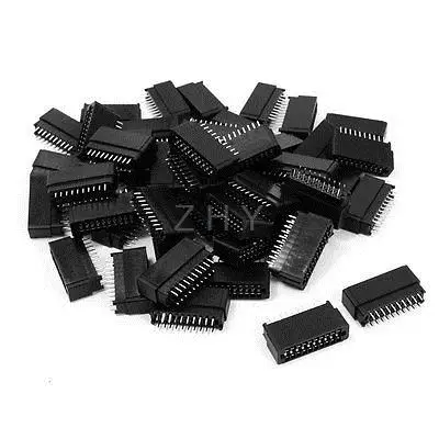

50 Pcs 2x10 Pins 2.54mm Pitch Double Rows PCB IDC Pin Headers 20 Pins