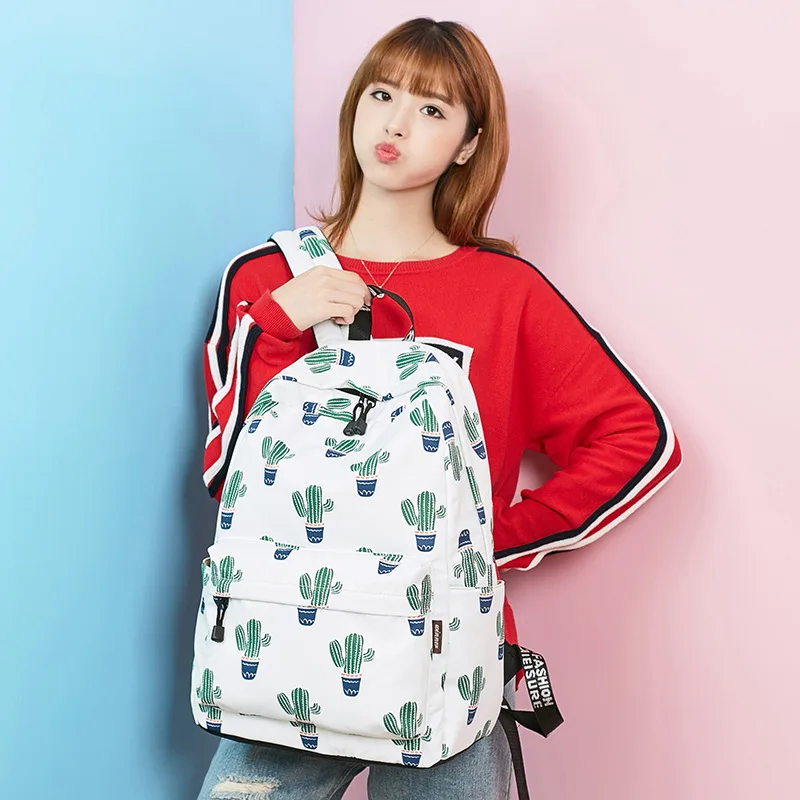 Mochila impermeable a la moda de Tourya para mujer, Mochila con estampado de Cactus, Mochila para adolescentes, Mochila de gran capacidad, Mochila