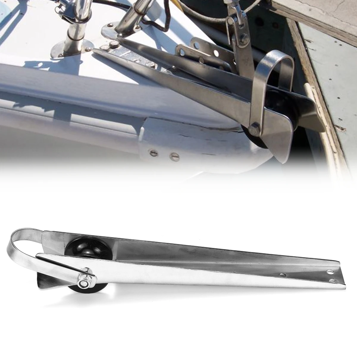 

62x41mm Bow Anchor Rubber Roller 15" 316 Stainless Steel For Fixed Marine Boat Docking Corrosion Resistance Durability