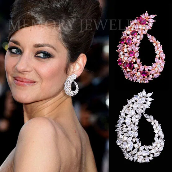 Fashion Famous Design Luxury Popular Geometry Flower Full Pave Cubic Zirconia Wedding Earrings Women Party Anniversary Jewelry | Украшения