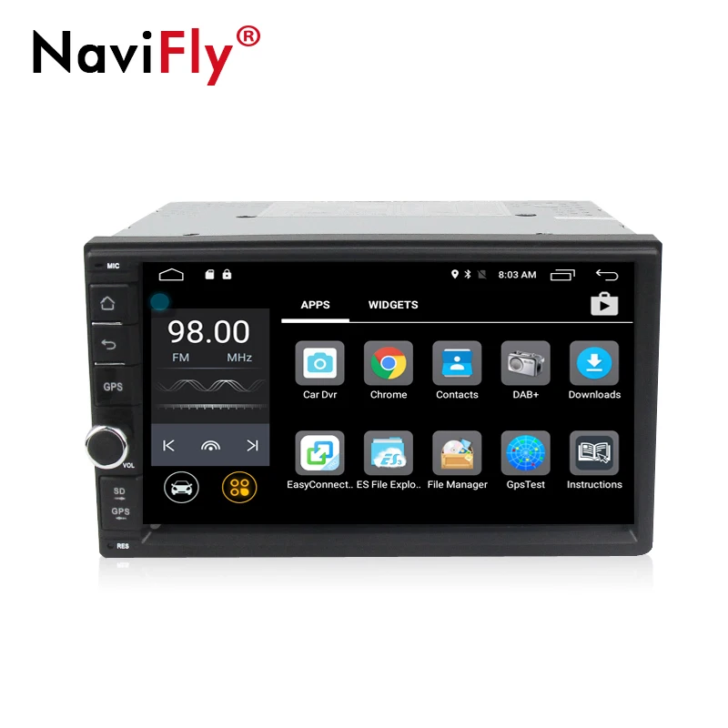 Top HD 1024X600 Quad-core Android8.1 car Audio gps cassette for Two din universal 7inch touch screen free shipping free map card 3