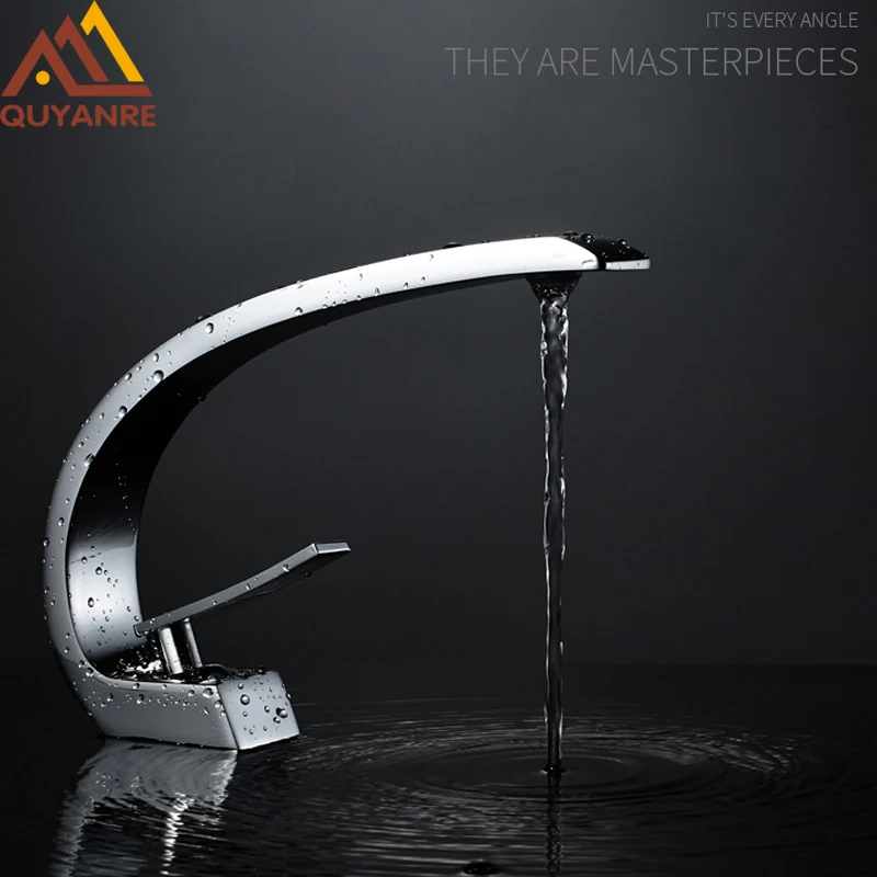 quyanre wanfan gappo orange green basin faucet big bent single handle mixer tap bathroom basin sink faucet1