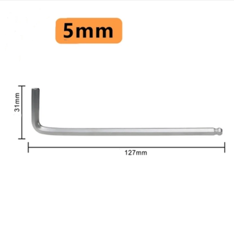 1 шт. 1,5 мм-22 мм шаровой конец шестигранный динамометрический ключ с двойной головкой l-образный шаровой головкой шестигранный ключ для ремонта автомобилей многофункциональный ручной инструмент - Цвет: 5mm x 1pcs