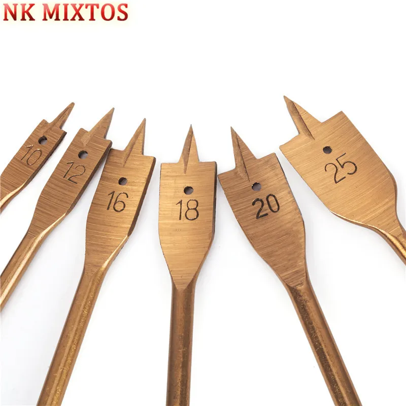 6Pcs/Set HSS Hex Shank Spade Bits Flat Wood Boring Drill Bit Set Power