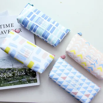 

4pcs Korean Stationery Geometric Empty Trapezoid Pencil Creative Fresh Canvas Student Pencil