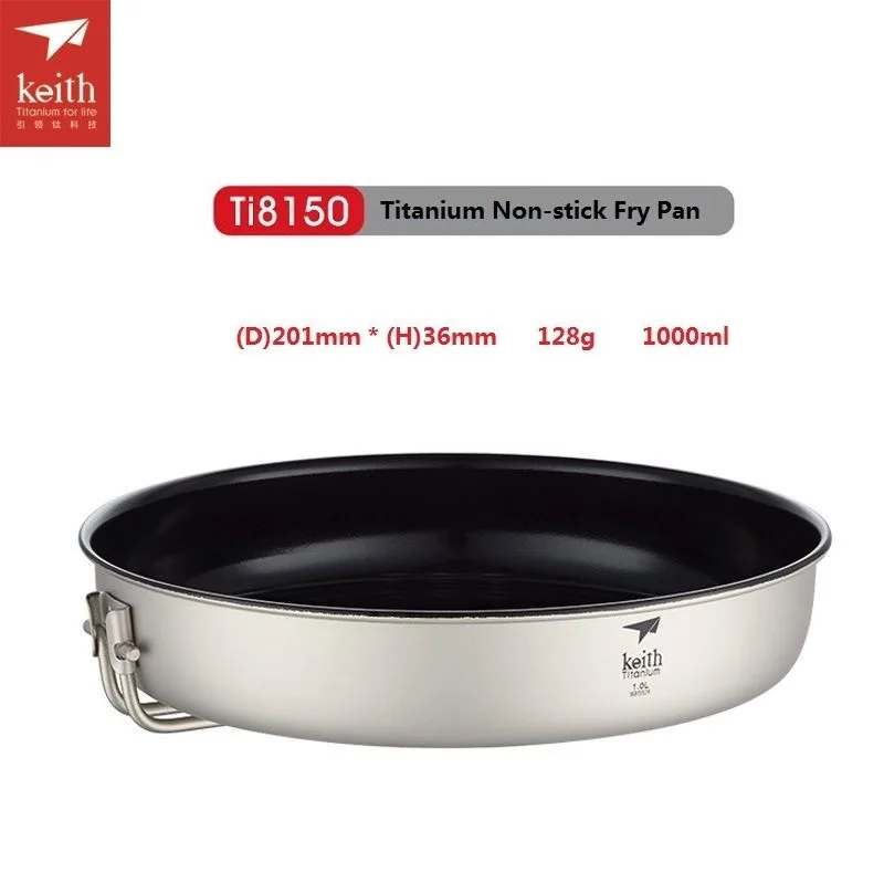 Titanium Pan Non stick Frying Pan Camping Hiking Ultralight Titanium Cookware Pan With folding