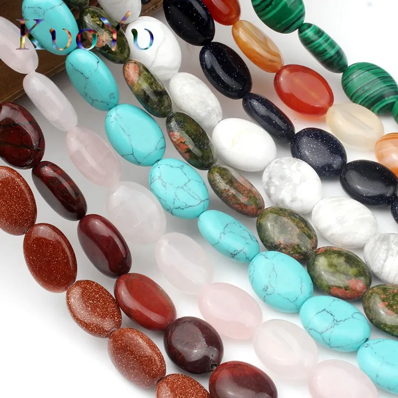 

10x14mm Natural Oval Malachite Turquoises Unakite Stone Beads Loose Spacer Bead For Jewelry Making DIY Handmade Bracelet Necklac