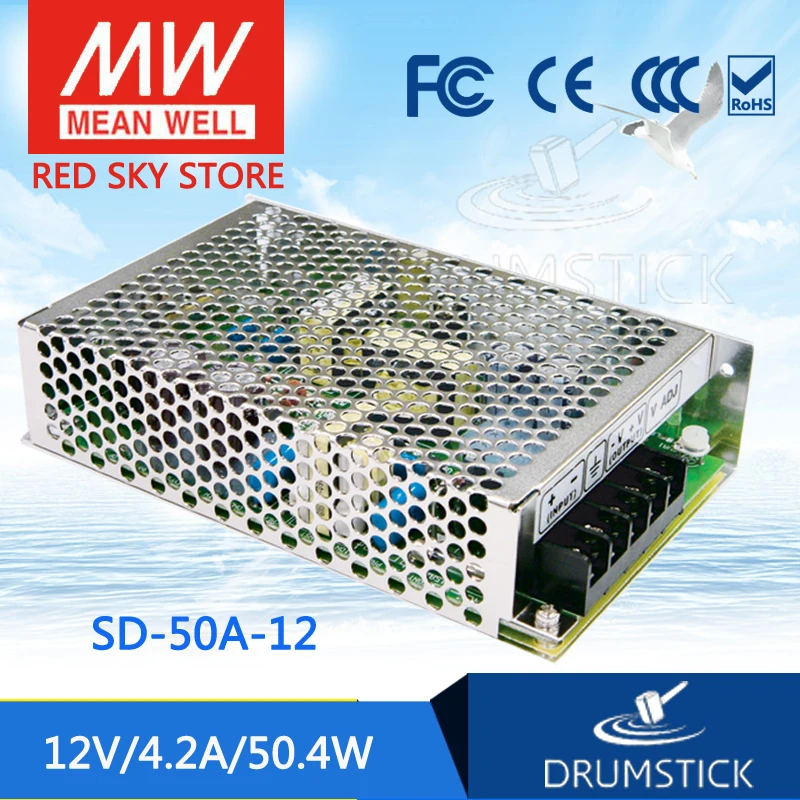 

Redsky [free-delivery 10Pcs] Hot! MEAN WELL original SD-50A-12 12V 4.2A meanwell SD-50 12V 50.4W Single Output DC-DC Converter