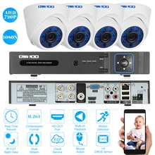 OWSOO 4CH H.264 1080N DVR 4CH 720 P AHD Крытый domemotion обнаружения Ночное видение CCTV Камера для видеонаблюдения Системы PAL Системы