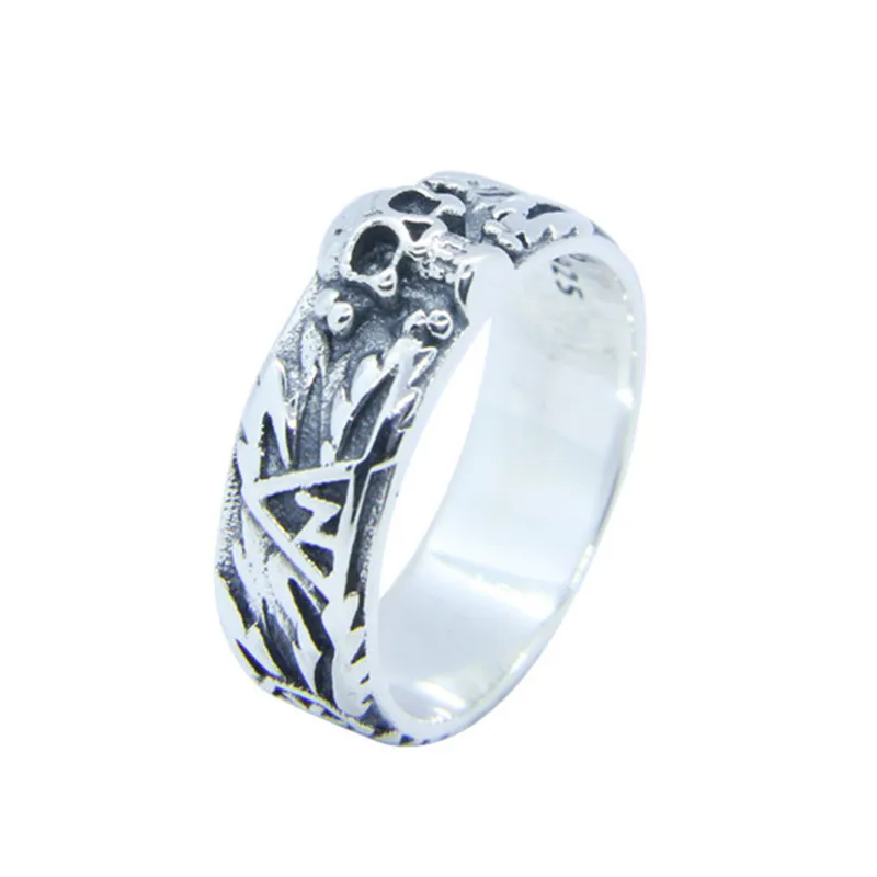 

Free Shipping Size 6-10 Lady Girls Skull 925 Sterling Silver Ring Jewelry Newest S925 Punk Style Ring