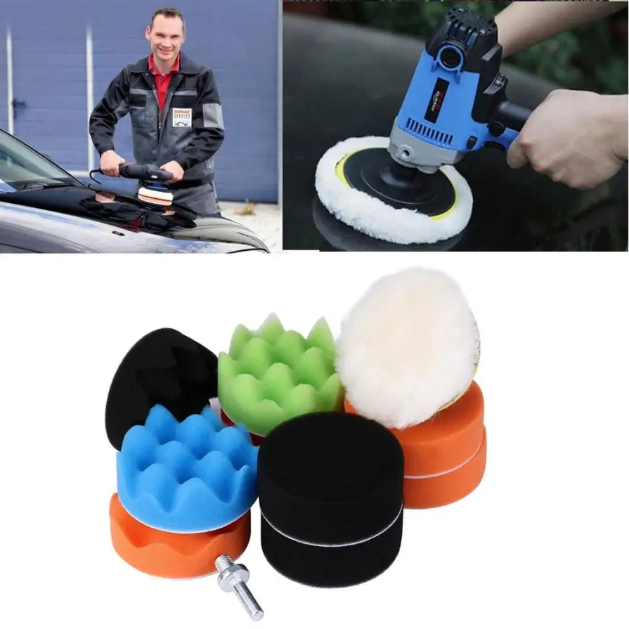 

New Arrival 11Pcs Waffle Buffer Polishing Pad Set For Car Polisher Select Size je20Sep 21