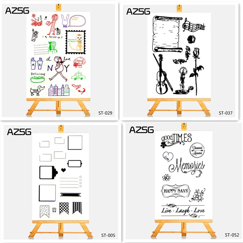 

AZSG Daily Life Stamps for Scrapbooking Transparent Silicone Rubber Seal DIY Photo Album Decorative Card Chapter 11*16cm