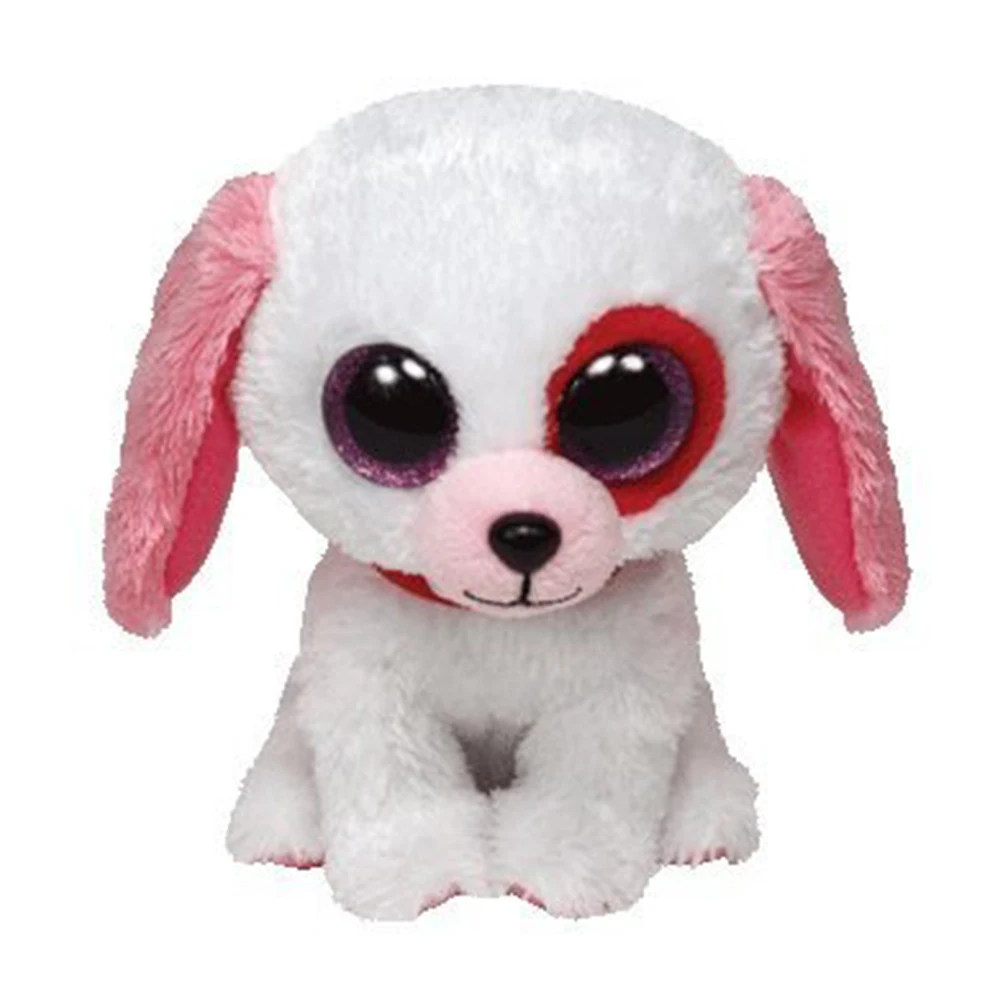 

Pyoopeo Original Ty Boos 6" 15cm Darlin the Dog Plush Regular Soft Big-eyed Stuffed Animal Collectible Doll Toy with Heart Tag