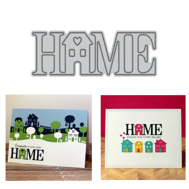 

GJCrafts Home Word Dies Letter Metal Cutting Dies New 2019 for Card Making Scrapbooking DIY Embossing Stencil Craft Frame Dies