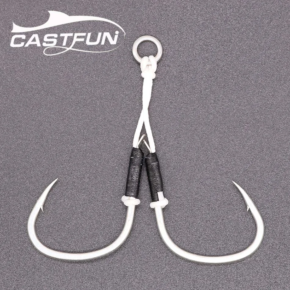 

Slow Jig Hook 1/0 2/0 3/0 4/0 5/0 Metal Jig Assist Jig Hook With Antirust Coating Stainless Steel Solid Ring Fishing Hook