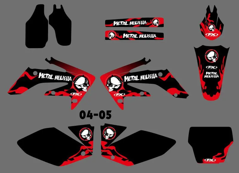 

New Style TEAM GRAPHICS & BACKGROUNDS DECALS STICKERS Kits for Honda CRF250 CRF250R 2004 2005 CRF 250 250R