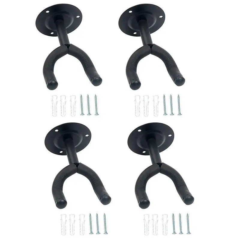 

4 Pack Guitar Hangers Hooks Holders Wall Mount Guitar Rack Hanger Stand Holder Hook (4 Pack)