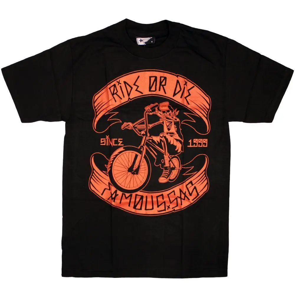 Famous Stars and Straps Ride or Die T-Shirt Black Red Hip Hop Novelty T Shirts Men'S Brand Clothing Top Tee T Shirt Plus Size