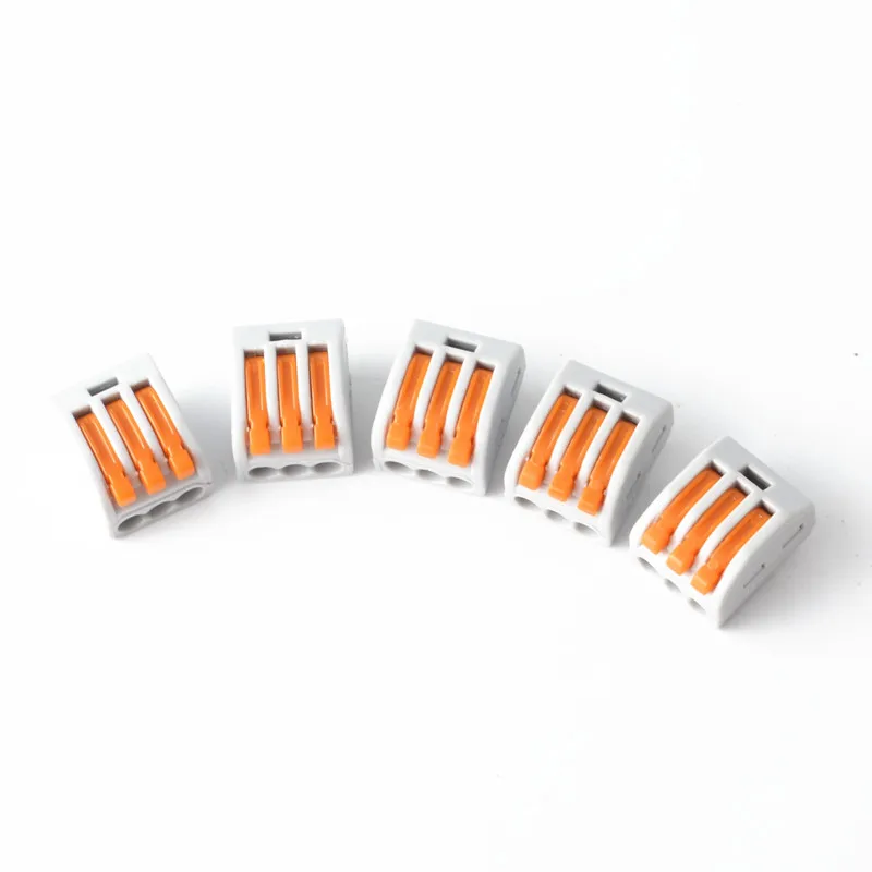 

10pieces PCT-213 222-413 Universal Compact Wire Wiring Connector 3 pin Conductor Terminal Block With Lever AWG 28-12