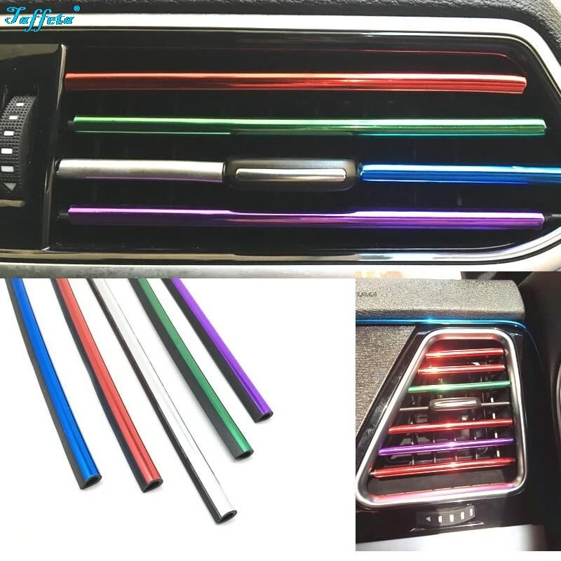 

10pcs/set Universal Car Decoration U-shaped Air Conditioning Duct Blade Clip Interior Modified Bright Strip