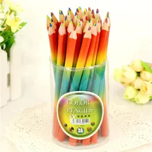 36PCS font b barrel b font creative green wood color font b pencil b font graffiti