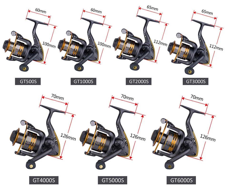 Goture металлическая катушка Рыболовная катушка спиннинговые катушки 6BB 500-6000 СЕРИЯ фидерная ловля карпа колесо для морской и пресной воды