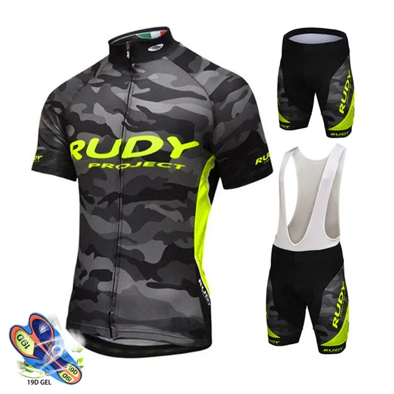 Cycling Jersey Set Summer Men Cycling Set 19D Cushion Racing Bicycle Clothing Suit Breathable Mountain Bike Clothes Sportwears