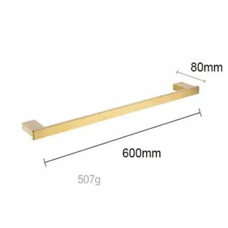 Набор аксессуаров для ванной комнаты держатель для полотенец держатель для бумаги держатель для полотенец угловая полка держатель для туалетной щетки матовый золотой набор аксессуаров для ванной комнаты - Цвет: single towel bar