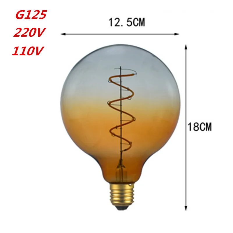 2019 Новые Красивые blubs винтажные Эдисона G125 E27 с регулируемой яркостью 220V 110V 4W ламповая нить свет винтажный светодиодный светильник для