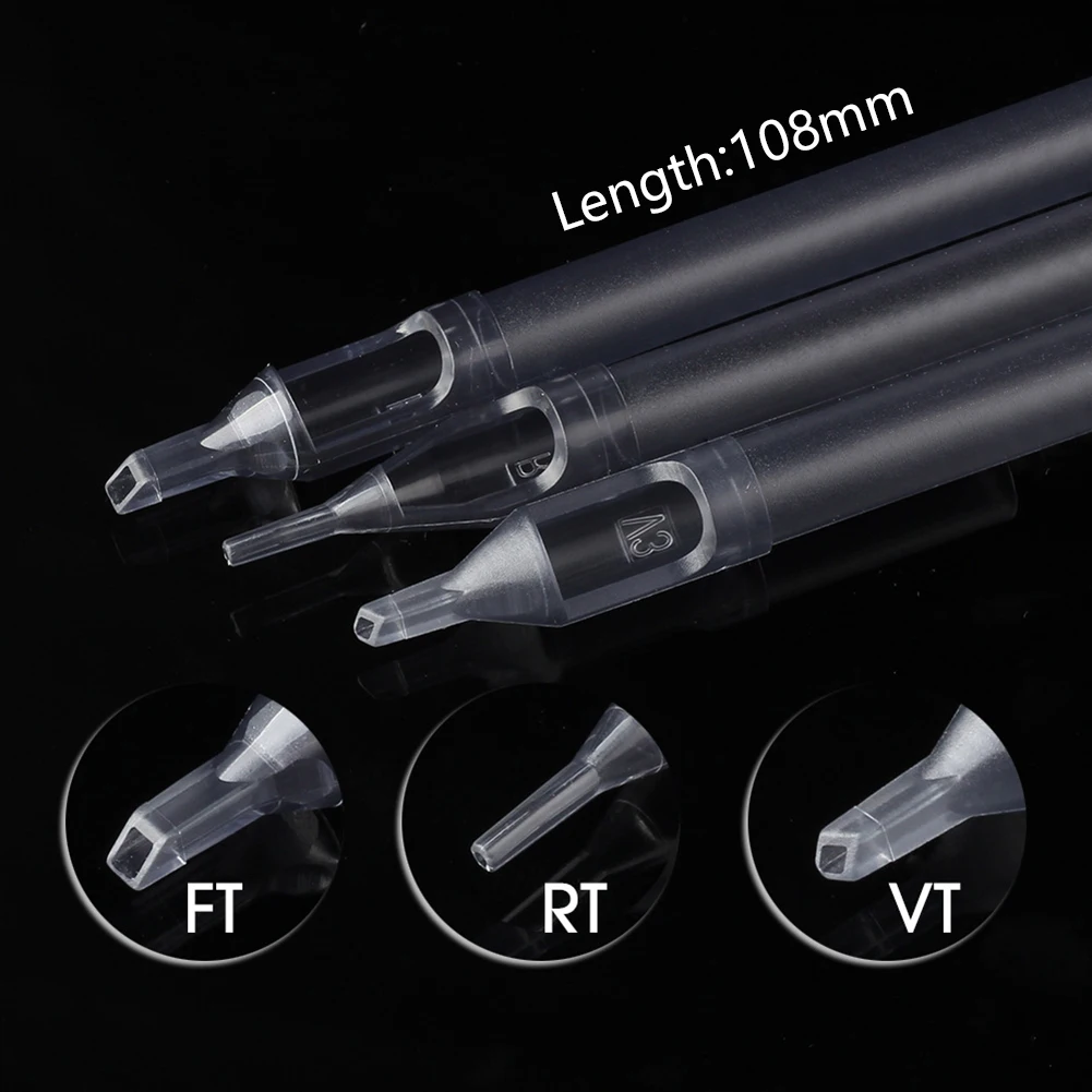 50 шт. одноразовые наконечники для тату длинный размер стерильные разные