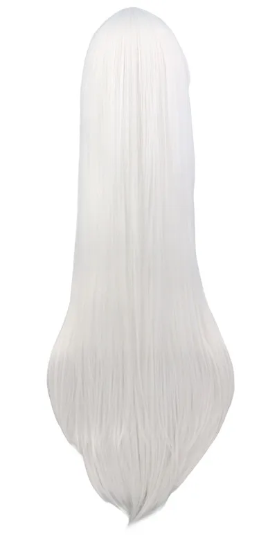 QQXCAIW длинные прямые косплей парик черный фиолетовый черный красный розовый синий темно-коричневый 100 см синтетические волосы парики